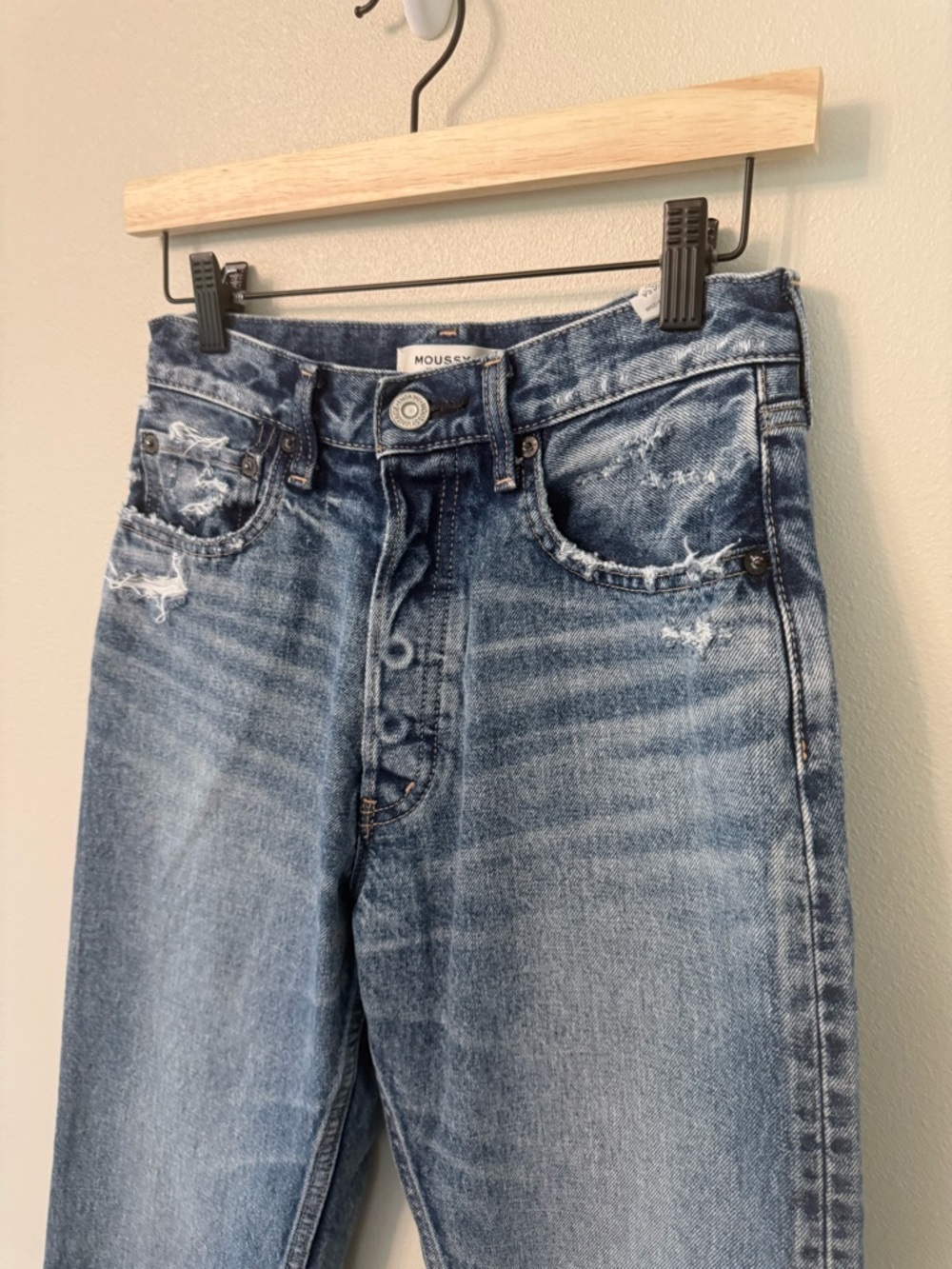 Moussy Vintage Allerton Wide Straight Jeans Size 26 High Rise - Picture 5 of 12